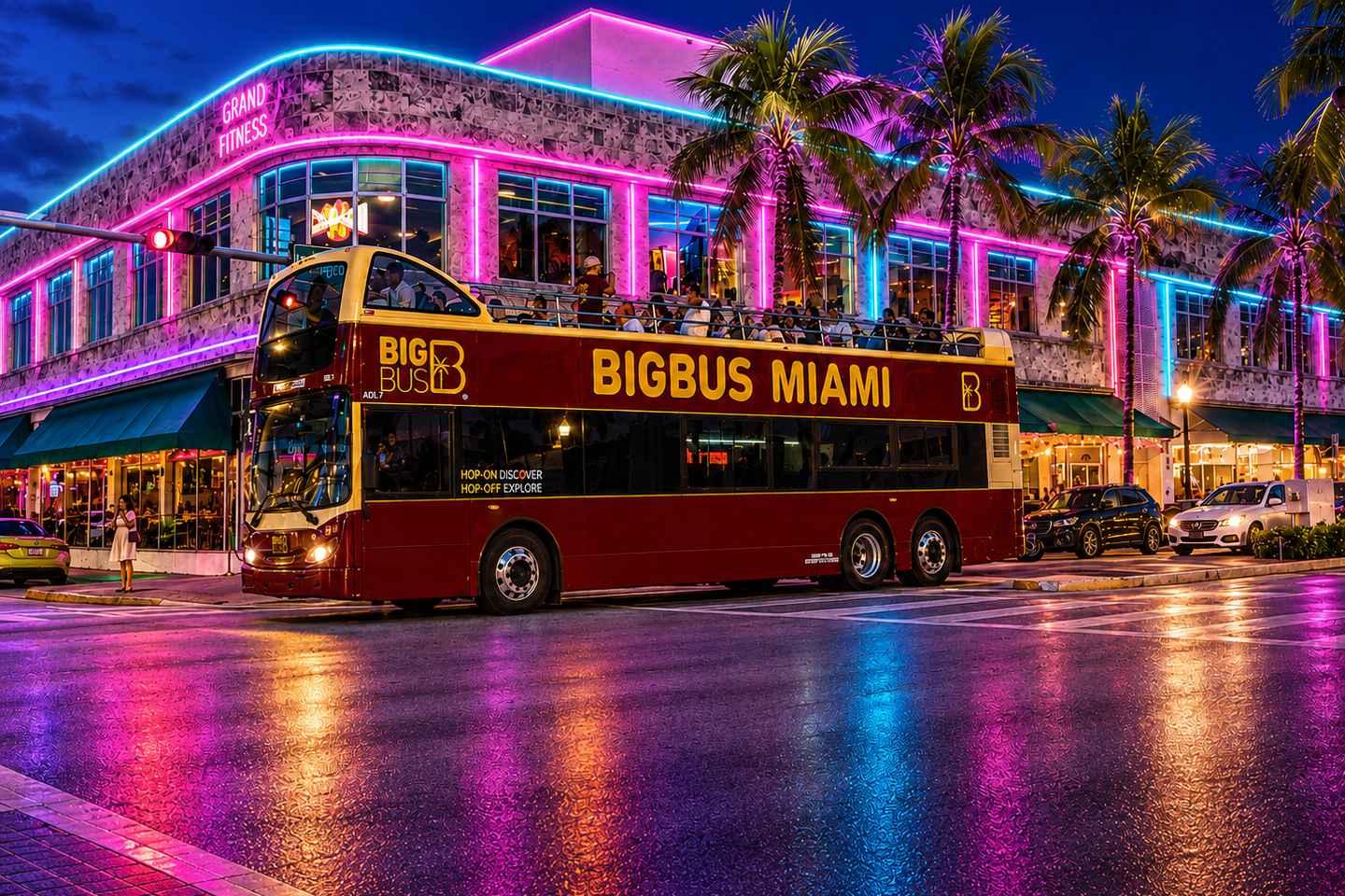 Miami: Sightseeing Night Tour with Open-top Bus & Live Guide - Miami: Open-top Bus Sightseeing Night Tour with Live Guide