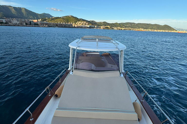 Private Amalfi Coast Boat Tour by boat with Aperitif & snack Private Amalfi Coast Boat Tour by Gozzo with Skipper & Drink