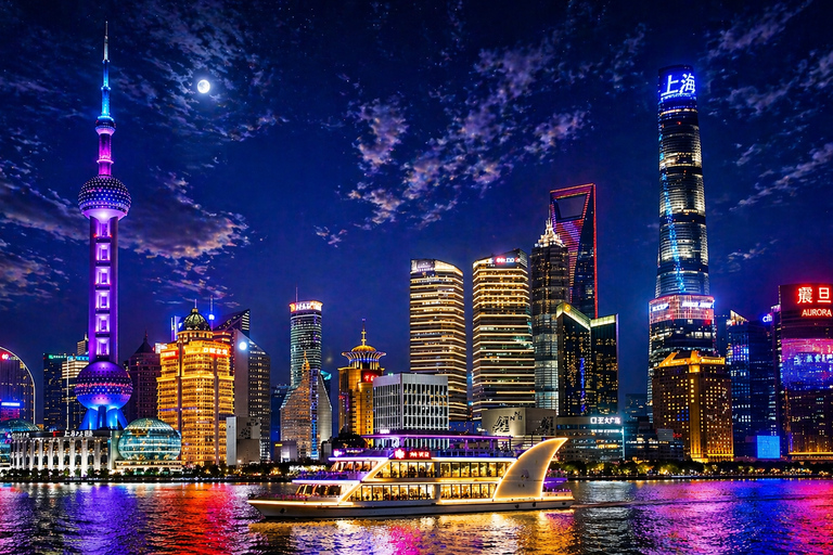 Shanghai: The Bund’s Iconic Views by Luxury Night Cruise Dragon Cruise Buffet