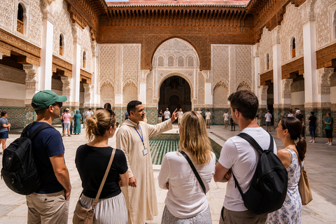 Marrakech: Bahia Palace, Ben Youssef Madrasa & Secret Garden English: Shared Group Guided Tour - From the Meeting Point