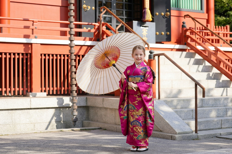 Tokyo: Asakusa Kimono Rental with Hairstyling & Photoshoot Female Basic Packages