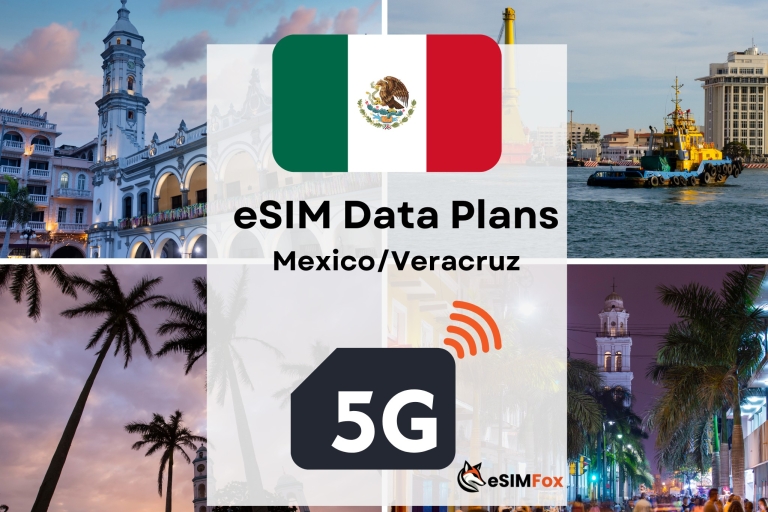 Veracruz: eSIM Internet Data Plan for Mexico 4G/5G Veracruz 5GB 15Days