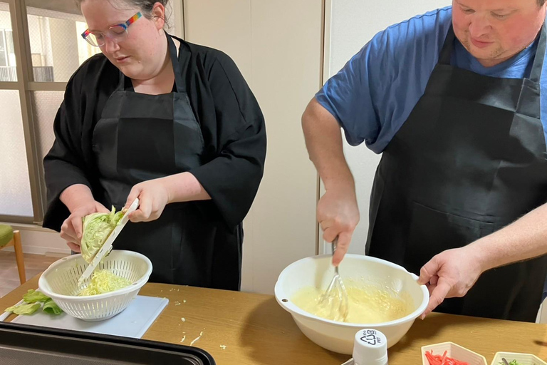 Osaka : Cooking Class Okonomiyaki & Takoyaki course in Nanba