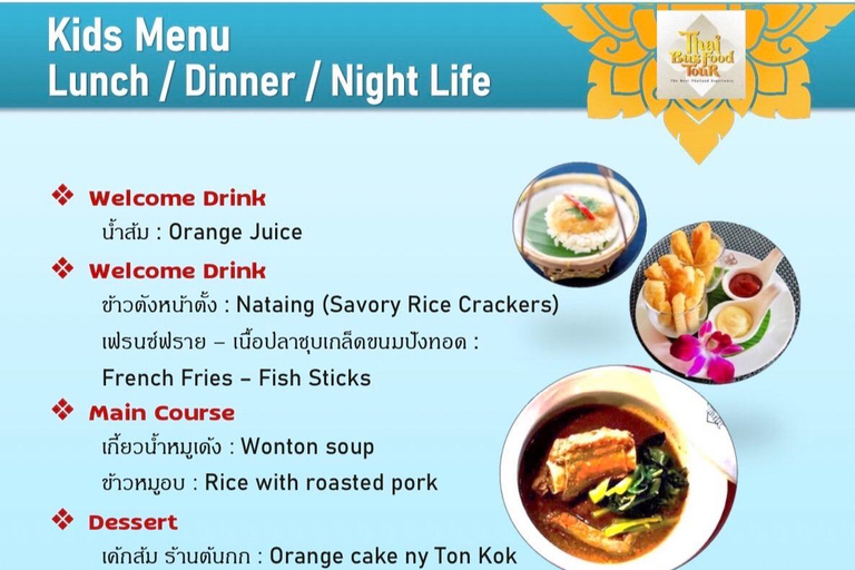 Bangkok : visite en bus à impériale avec repas Michelin et 20 sites emblématiquesMenu halal (déjeuner, dîner, soirée)