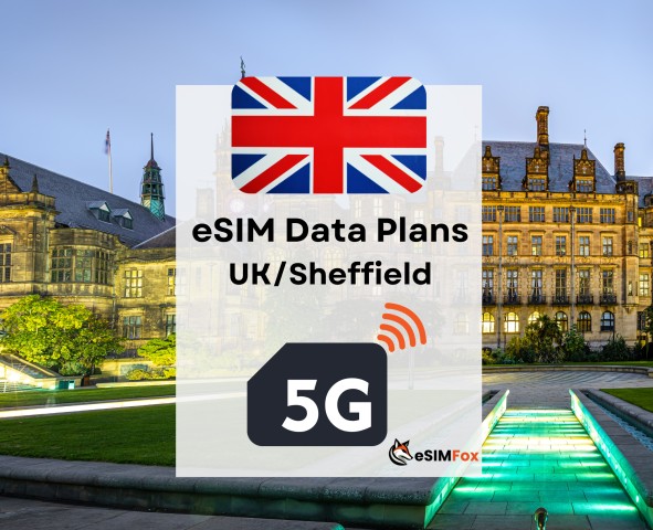 Sheffield: eSIM Internet Data Plan for United Kingdom UK 4G