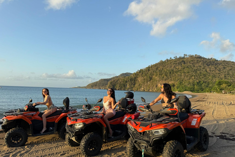 St. Lucia: ATV Tour with Beach Ride and Rum Tasting St Lucia ATV Tour: Waterfall, Plantation, Beach & Distillery