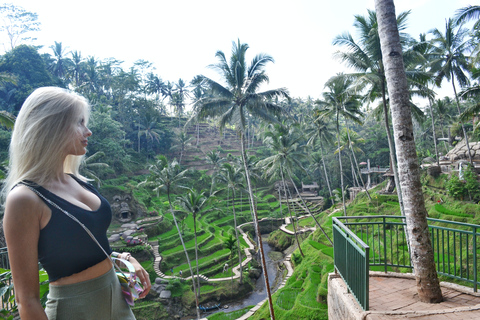 Bali: Escursione privata di un giorno alle cascate, al villaggio e al Pool Club di UbudBali: gita giornaliera privata alla cascata di Ubud, al villaggio e al pool club