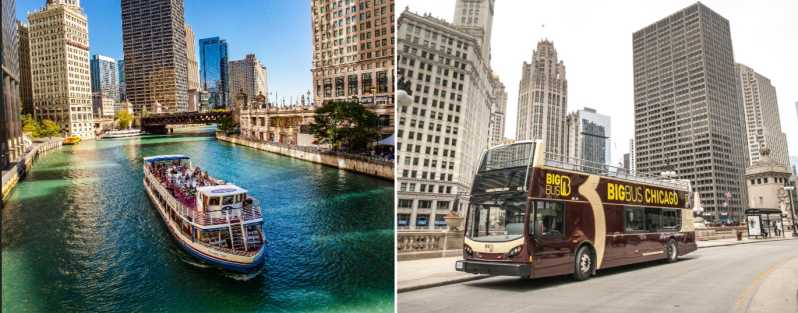 Chicago: Hop-on Hop-off Bus Tour & Architecture River Cruise