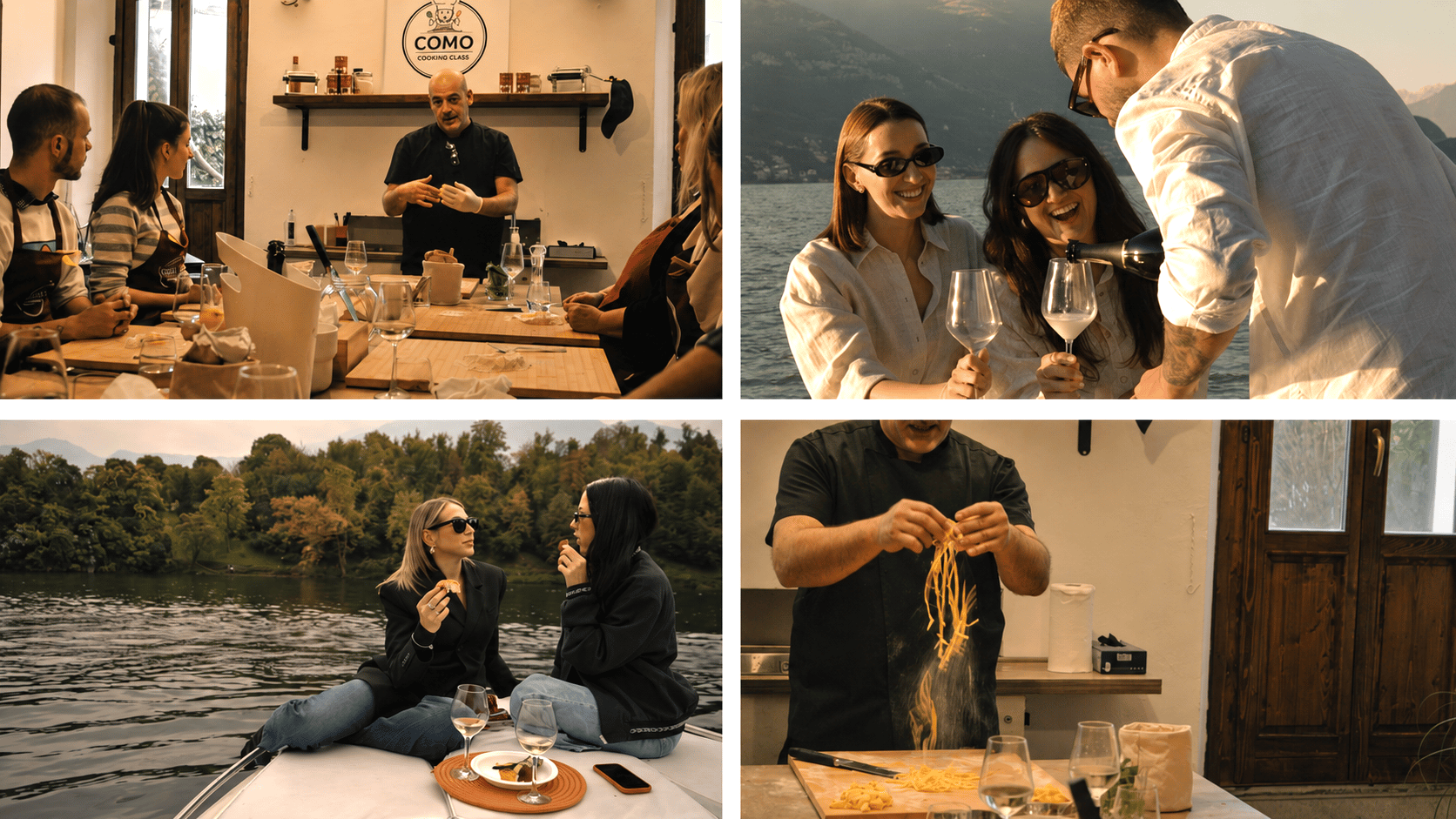 Kochkurs in der Villa & Gruppen-Bootstour - Comer-See-Kombo