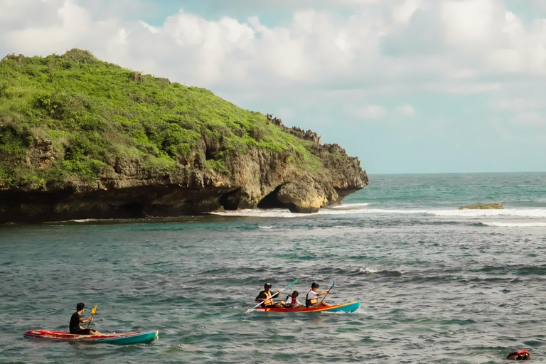 Relaxing Beach in Yogyakarta: Canoeing, Bean Bag & Coconut