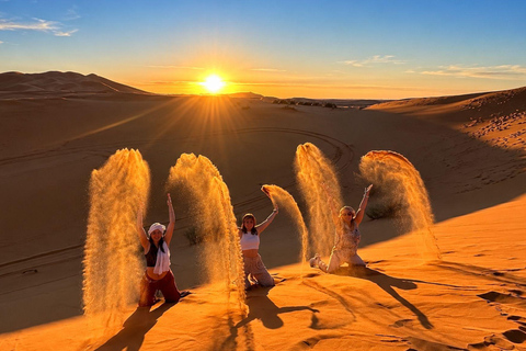 From Fes: 3-Day Merzouga Desert Tour to Marrakech Standard Desert Camp Experience (Shared Facilities)