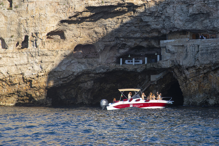 Polignano Sea Caves: Boat Tour with Snorkeling & Aperitif Sea Caves Boat Tour from San Vito