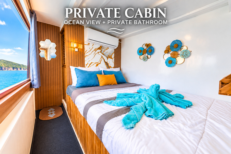 3-Day Komodo National Park Cruise with NK Superior Phinisi Sharing Cabin, Single Bed, Ocean View