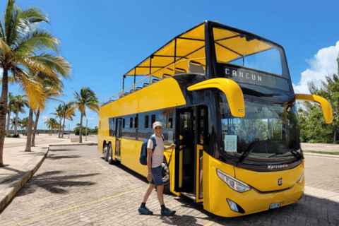 Cancun: Guided City Tour with Mayan Ruins and a Double-Decker Bus