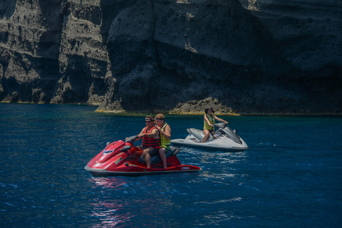 Santorini: Kryssning av vulkaniska stränder med vattenskoterSantorini safari med vattenskoter