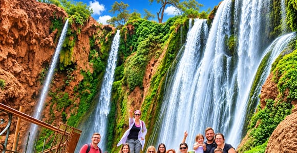 Depuis Marrakech : excursion aux chutes d&#39;Ouzoud avec sortie en bateau et guide