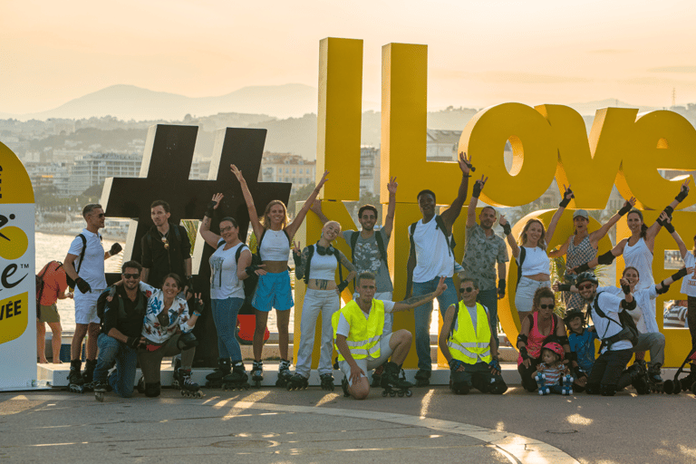 Rollerblading in Nice at sunset, local food, and live music!