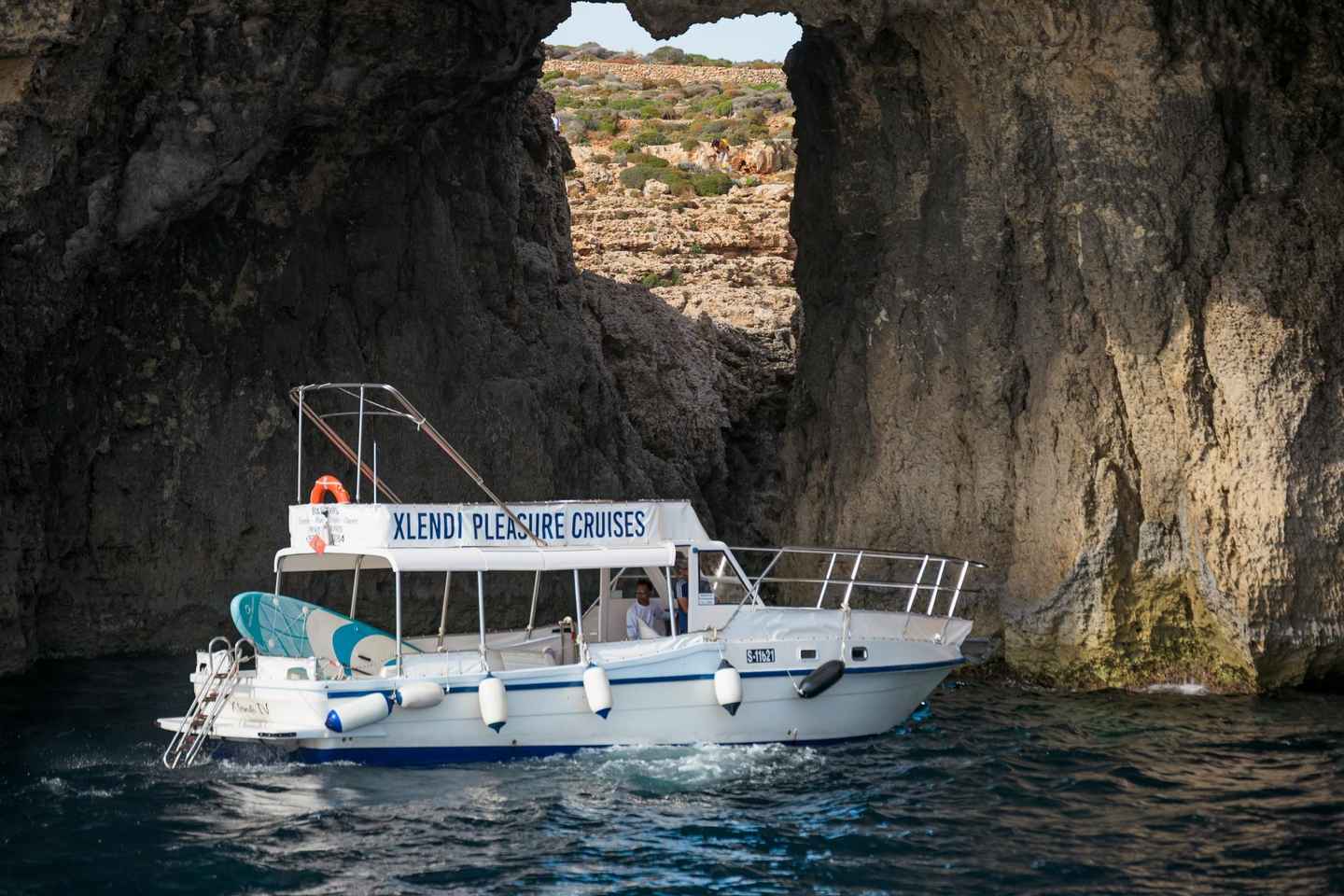 From Gozo:Around Comino, Blue Lagoon, Crystal Lagoon & Caves