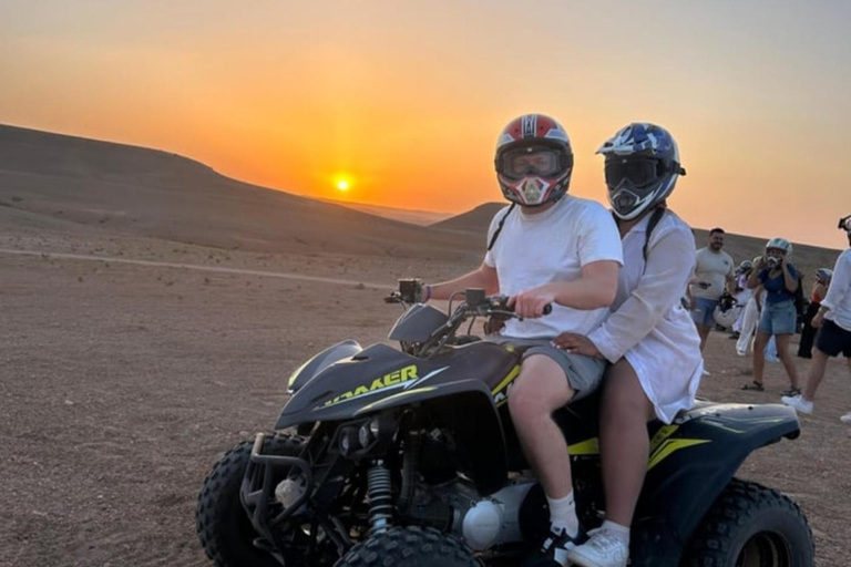 Marrakech: Agafay Desert Quad bike pool & Dinner fire show Quad Bike, Dinner with Show