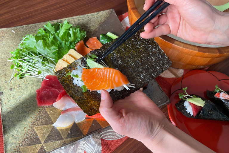 Japanese Home CookingClass Near TokyoTower + SupermarketWalk TemakiSushi