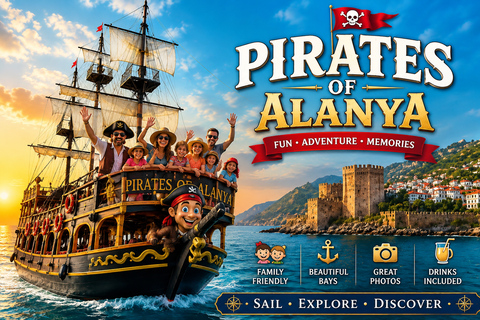 Pirates Of Alanya Boat Cruise with Lunch & Soft Drinks with Meeting point