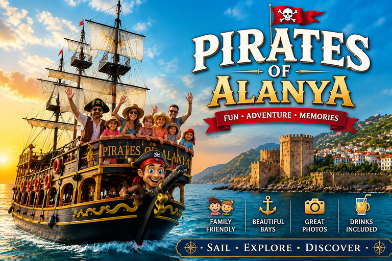 Pirates Of Alanya Boat Cruise with Lunch & Soft Drinks with Meeting point