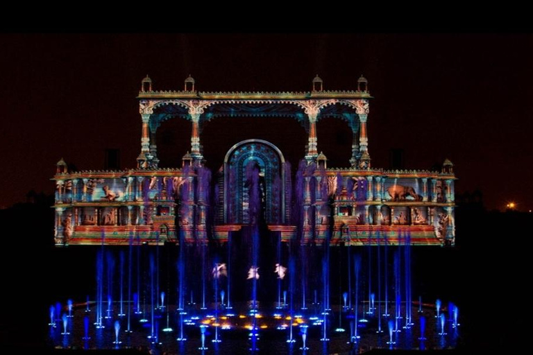 Delhi: Evening at Akshardham With Light Show &amp; Local DinnerAkshardham Water &amp; Light Show With Car + Guide