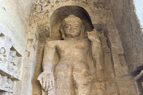 Mumbai: Kanheri Caves Guided Tour Kanheri Caves+Temple+Village+Tiger safri ( pickup & drop)