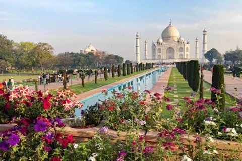 Depuis Delhi : Visite du Taj Mahal et d'Agra par le train le plus rapide d'IndeVisite guidée avec voiture + guide + billets de 2ème classe