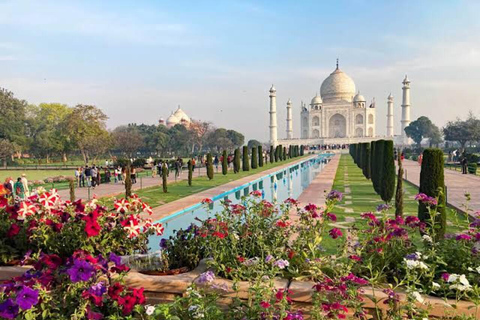 Depuis Delhi : Visite du Taj Mahal et d'Agra par le train le plus rapide d'IndeVisite guidée avec voiture + guide + billets de 2ème classe