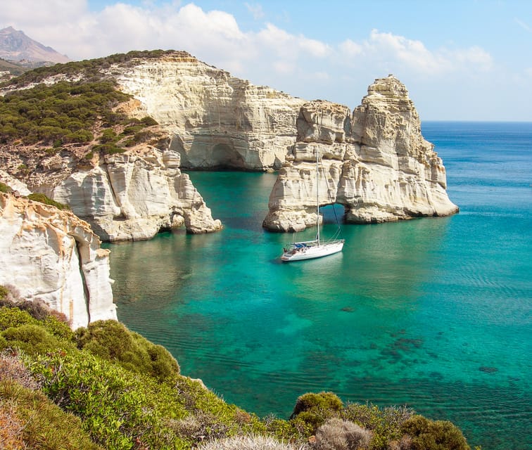 Adamas: Milos & Polyaigos Full-Day Sailboat Tour with Lunch | GetYourGuide