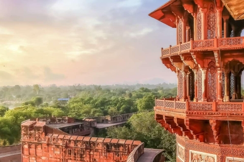 Delhi: Excursión de un día al Taj Mahal con desayuno en hotel de 5 estrellasCoche + Conductor + Guía + Entradas y Desayuno en 5 Estrellas