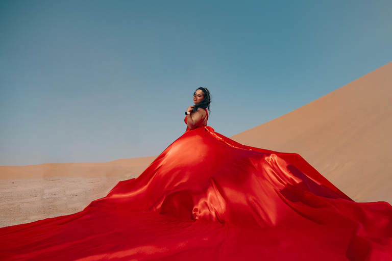 Swakopmund: Flying Dress Photoshoot Adventure in Swakopmund