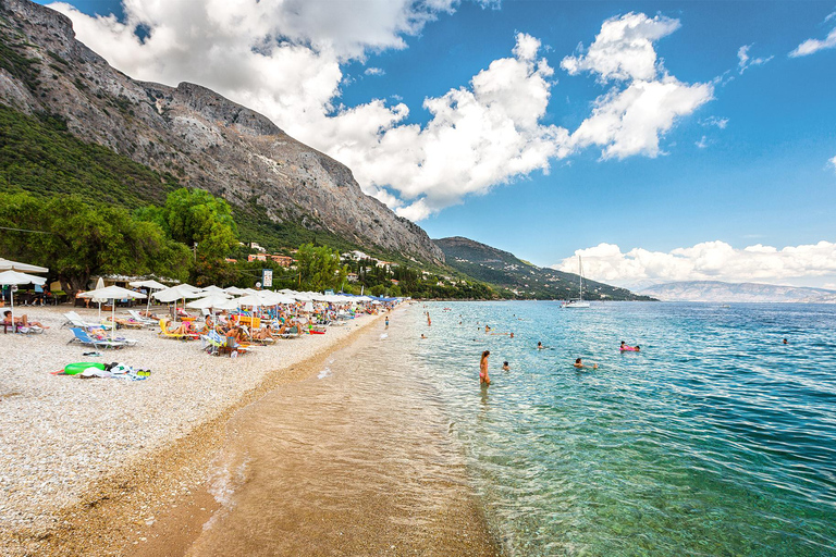 Corfu: Viagem de ônibus e natação no Canal d&#039;Amour, Kassiopi e Barbati