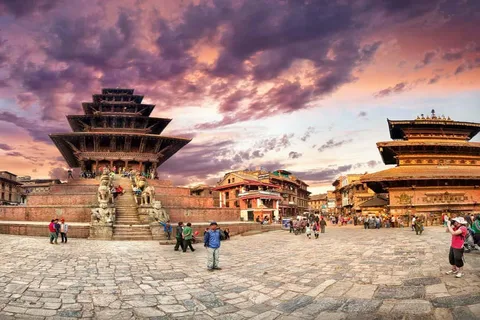 Praça Durbar de Bhaktapur e Estupa de Boudhanath