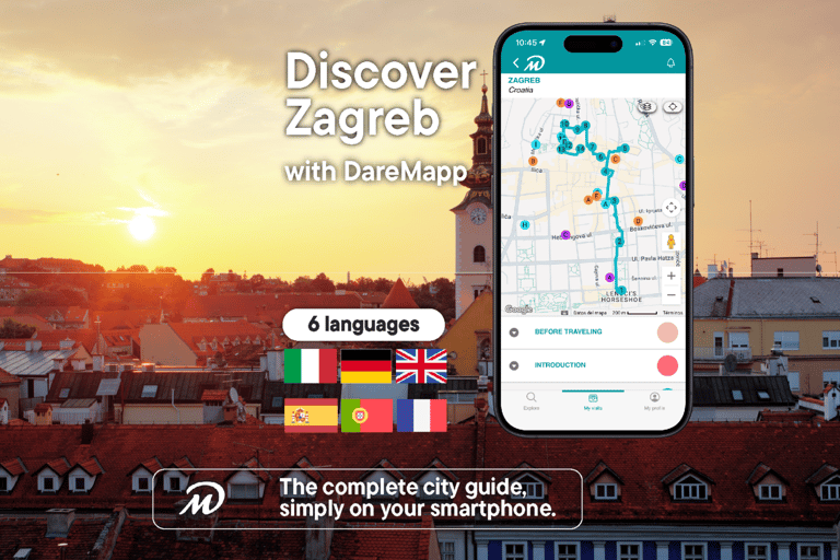 Zagreb: Private Guided Tour with Your Mobile Phone Zagreb: The Gradec Code and the Stone Gate with Kit and Live Guide