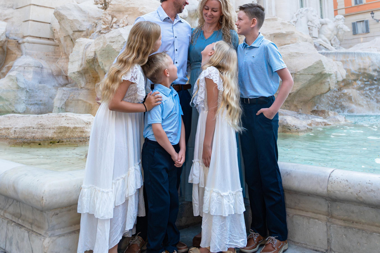Rome: Private Editorial Shoot at Trevi Fountain or Colosseum Early Morning Trevi Fountain: 30-Minute Private Shoot