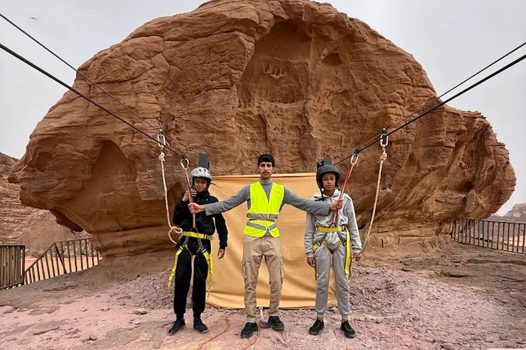 Zipline & Desert Jeep Adventure with tea stop in Wadi Rum
