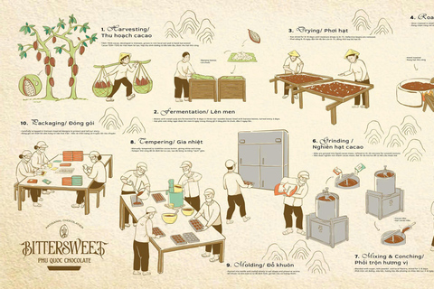 Phú Quốc: visita y taller en una fábrica de chocolate agridulceExperiencia todo incluido: elaboración, preparación y degustación