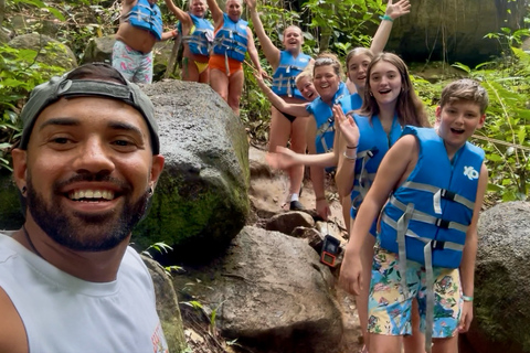 San Juan: Rainforest Waterslides & Beach Tour with Transport San Juan: El Yunque Rainforest and Luquillo Beach Day Tour