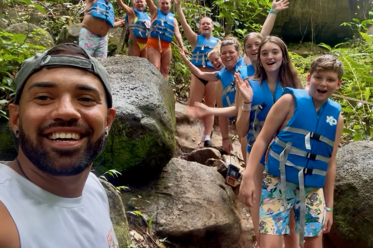 San Juan: Rainforest Waterslides & Beach Tour with Transport San Juan: El Yunque Rainforest and Luquillo Beach Day Tour