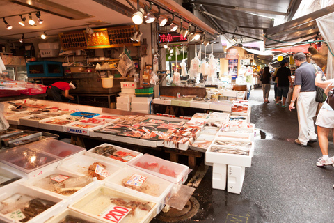 Tokyo: Tour panoramico del mercato del pesce di Tsukiji e dei frutti di mareTokyo: giro turistico e frutti di mare del mercato del pesce di Tsukiji