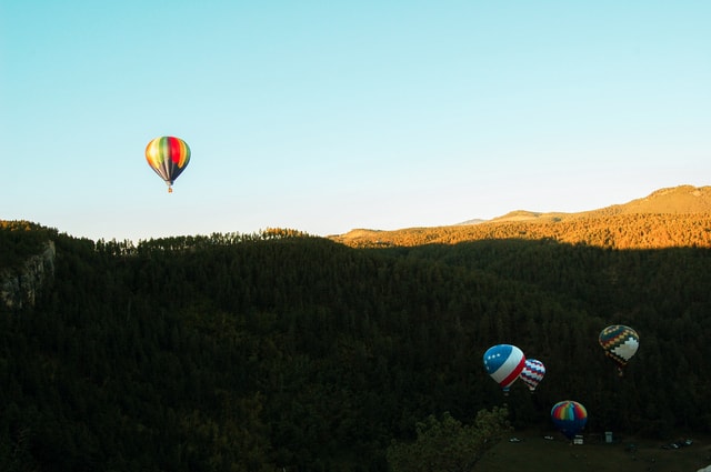 Visit Custer Black Hills Hot Air Balloon Flight at Sunrise in Mount Rushmore, South Dakota, USA