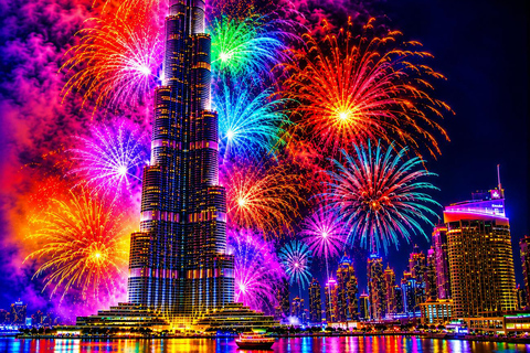 Dubai New Year's Cruise Burj Khalifa Fireworks & Dinner Lower deck air conditioning area