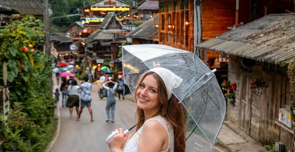 Mae Kampong , Bo Sang & Hot Springs with Tickets (Private)