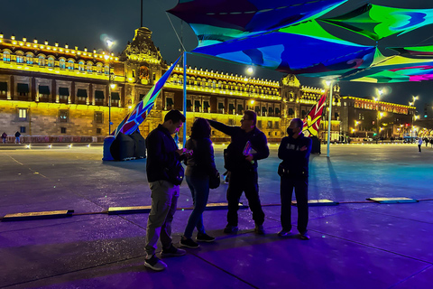 Mexico City at Night Walking tour with optional Torre Latino Private Tour with Torre Latino Viewpoint