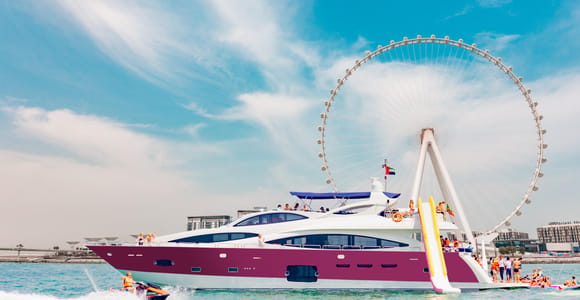 Dubai: Ride and Slide Yacht Cruise with BBQ Lunch and Drinks