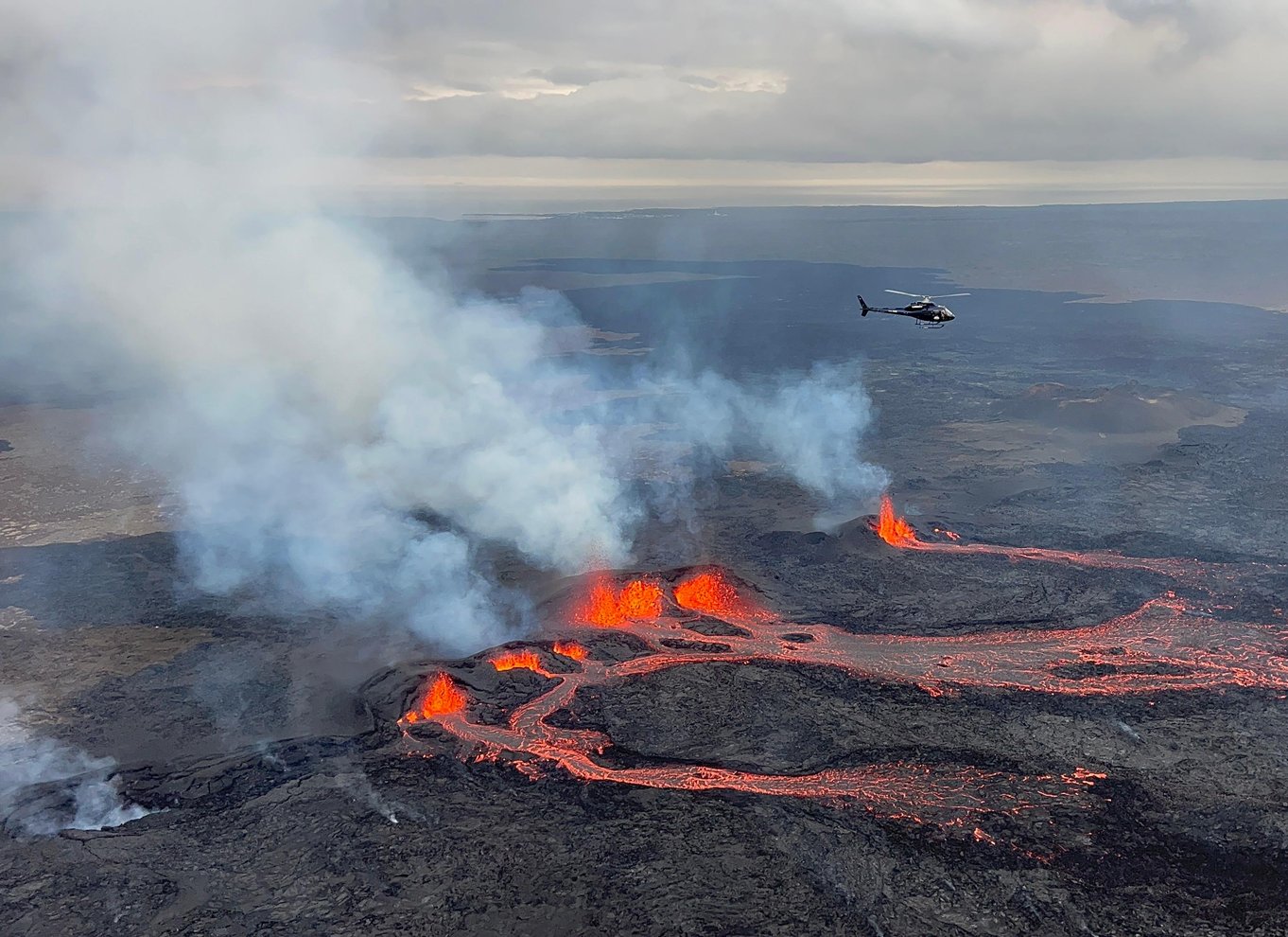 Fra Reykjavik: Helikoptertur i det nye vulkanske område