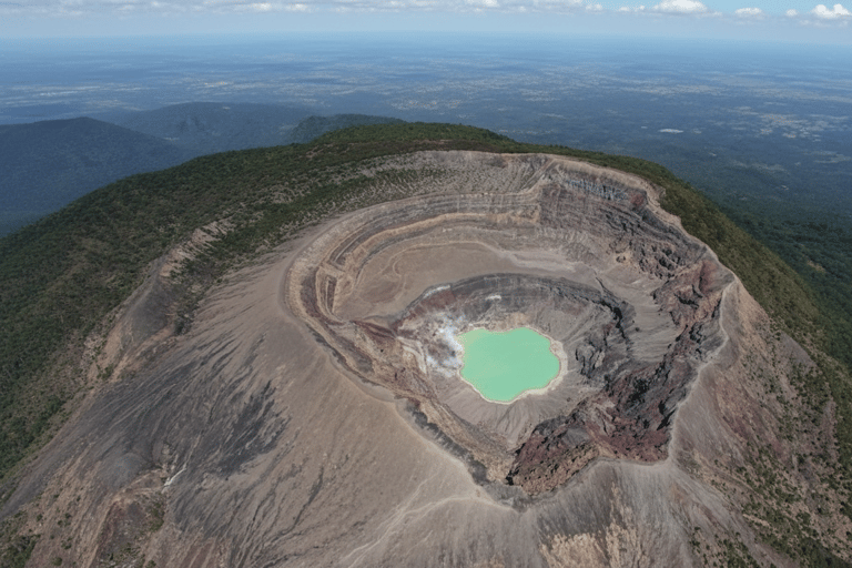 Climb Ilamatepec, with its turquoise crater and Coatepeque Lake Climb Ilamatepec with a turquoise crater and Coatepeque Lake