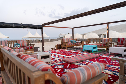 Doha: Full day Overnight & Day pass in Pvt Desert Beach Camp Doha: Full day Dune Bashing with a meal in Desert Beach Camp
